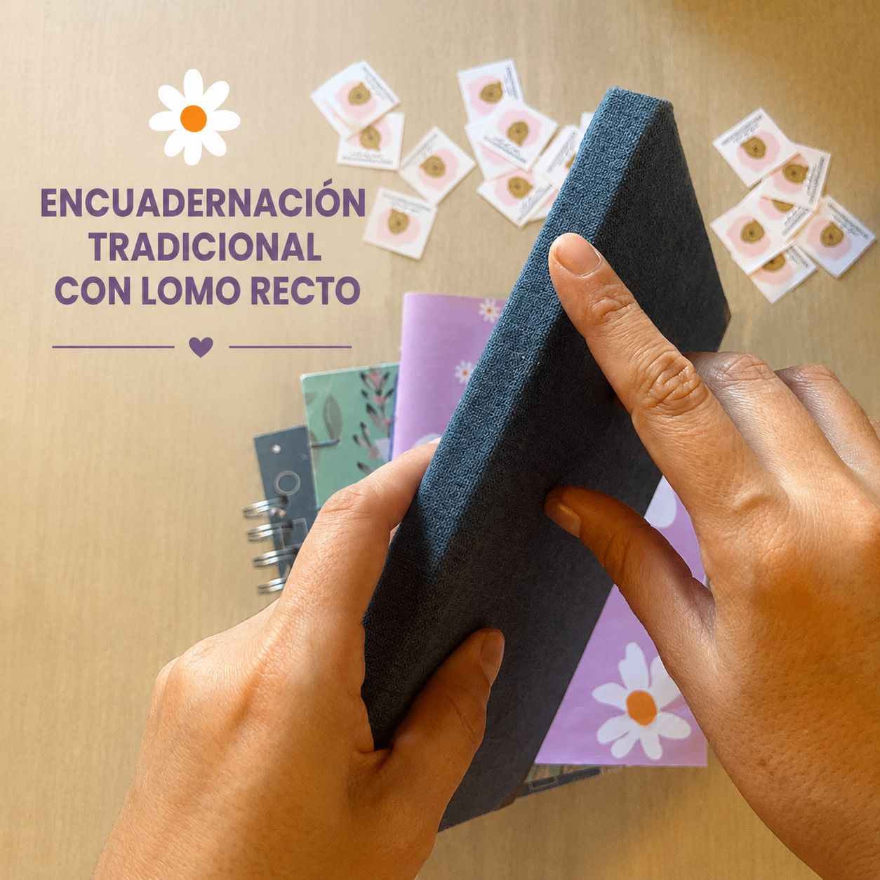 Encuadernación tradicional con lomo recto